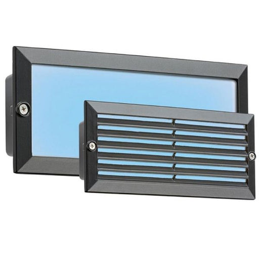 Knightbridge 230V IP54 5W Blue LED Recessed Brick Light - Black Fascia