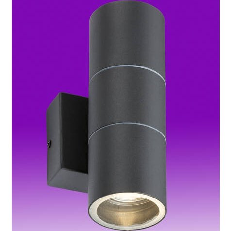 Knightbridge 230V IP54 GU10 Up And Down Wall Light - Anthracite