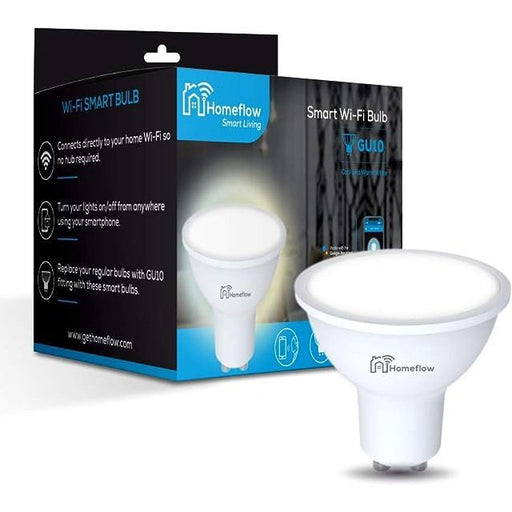 Homeflow Wi-Fi RGB + C/W Dimmable Smart Bulb 2700K-6500K 5W Base: GU10