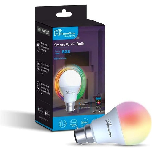 Homeflow Wi-Fi RGB + C/W Dimmable Smart Bulb 2700K-6500K 9W Base: B22