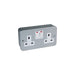 AXIOM Metal Clad Switched Socket Twin 13Amp