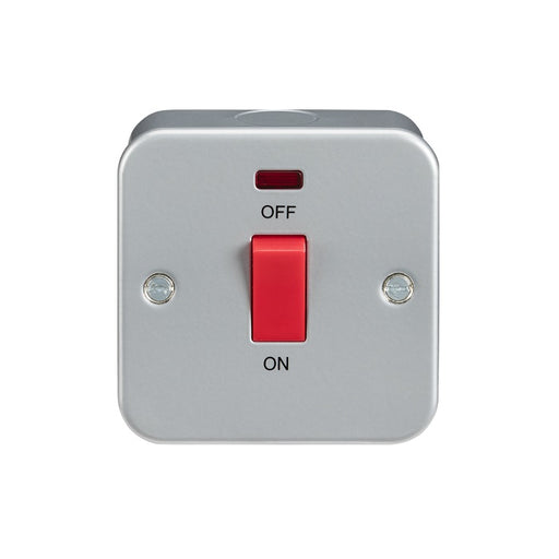 Knightsbridge Metal Clad 45A DP Switch with Neon - Single Size