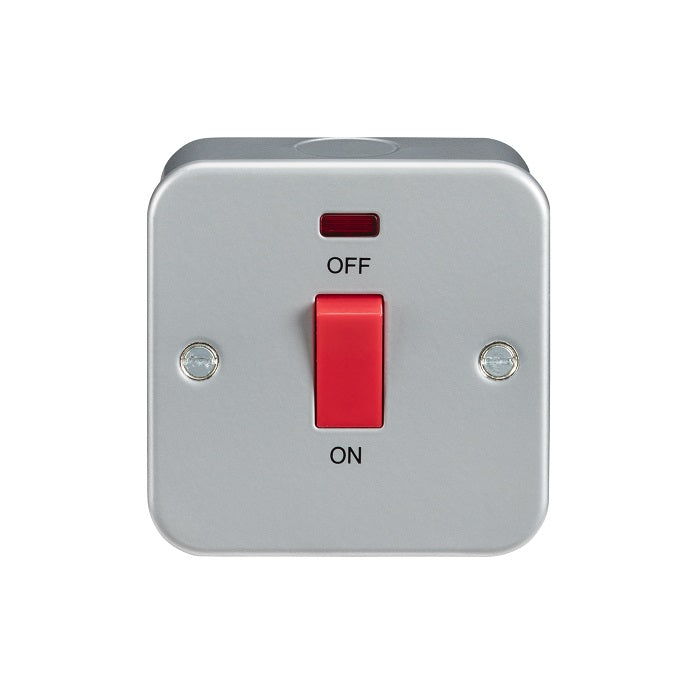 Knightsbridge Metal Clad 45A DP Switch with Neon - Single Size