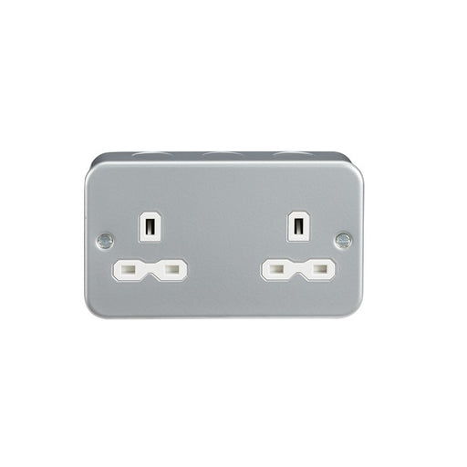 Knightsbridge Metal Clad 13A 2G Unswitched Socket