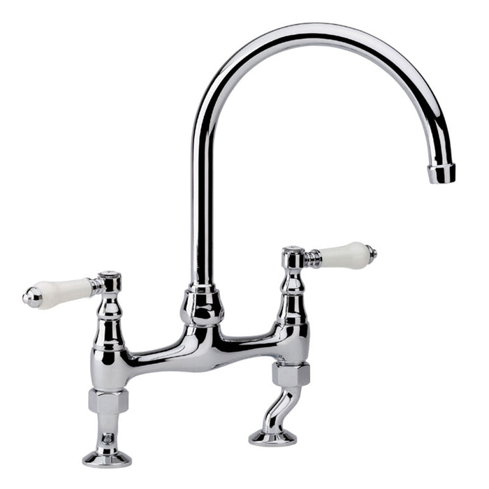 Taurus Edwardian Dual-Lever Half Moon Bridge Sink Mixer