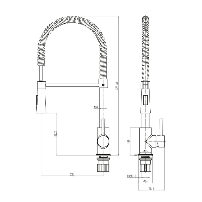 Scudo Tirare Kitchen Tap – Brushed Nickel