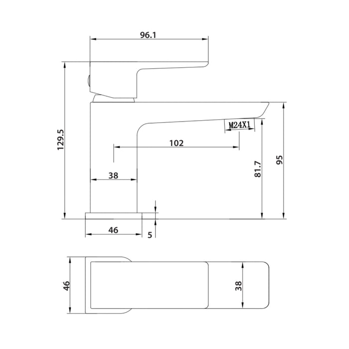 Scudo Muro Mini Mono Basin Mixer CP