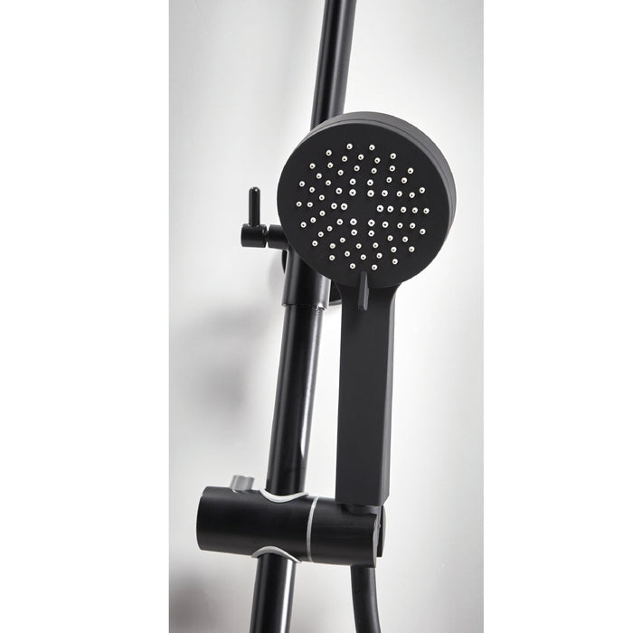 Middleton Black Round Rigid Riser Shower