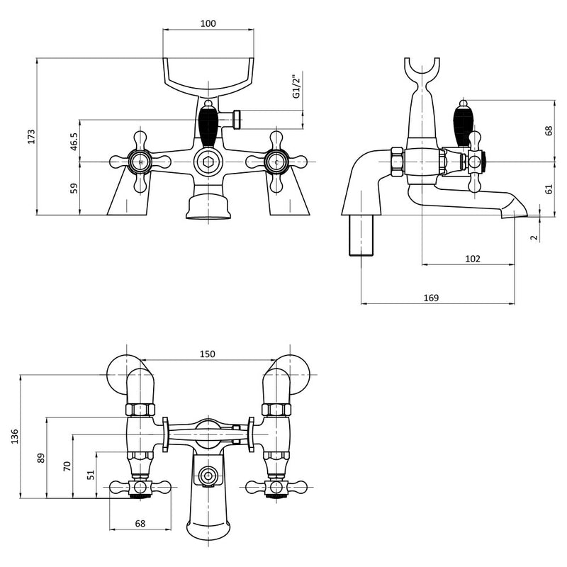 Taurus Victorian Bath Shower Mixer