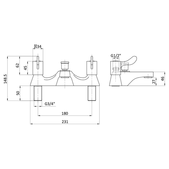 Taurus Lever Bath Shower Mixer Tap