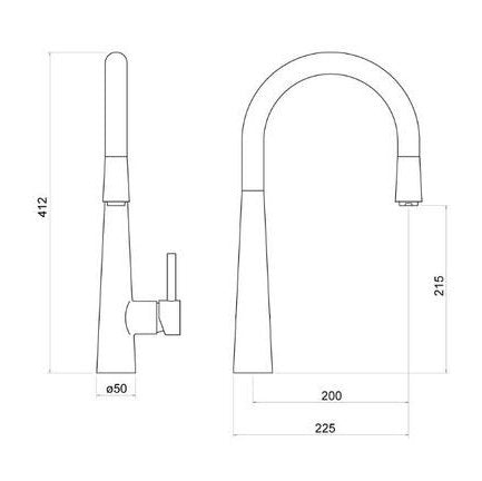 Trisen TK009 Jema Kitchen Mixer with Pullout
