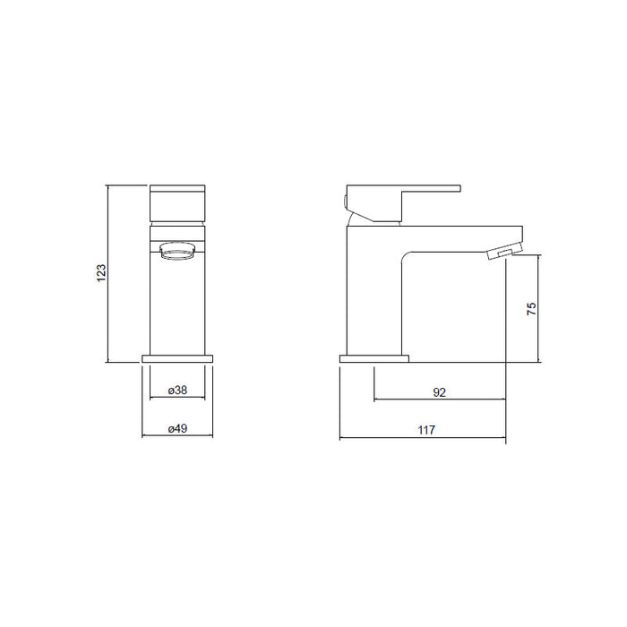 Trisen Kawa TT922 Single lever mono basin mixer no waste