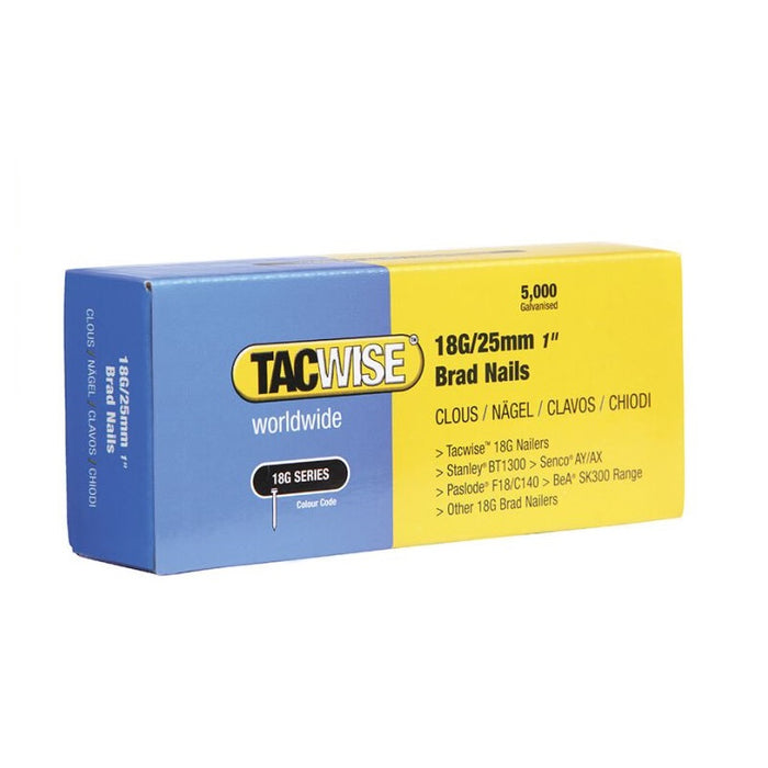 Tacwise 18 Gauge 25mm Brad Nails - TAC0396