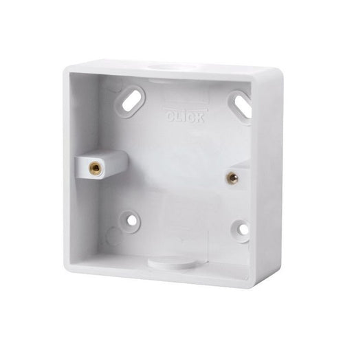 Click Mode 1G 29mm PVC Surface Box with Conduit Knockout