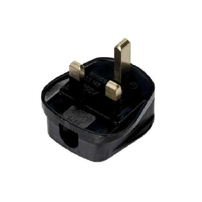 13A Plug Top Fused Black Resillient Plst