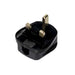 13A Plug Top Fused Black Resillient Plst