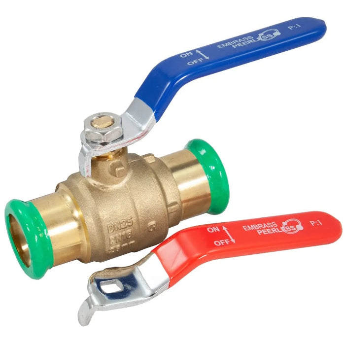 15mm Pegasus PressFit Red & Blue Handle Lever Ball Valve