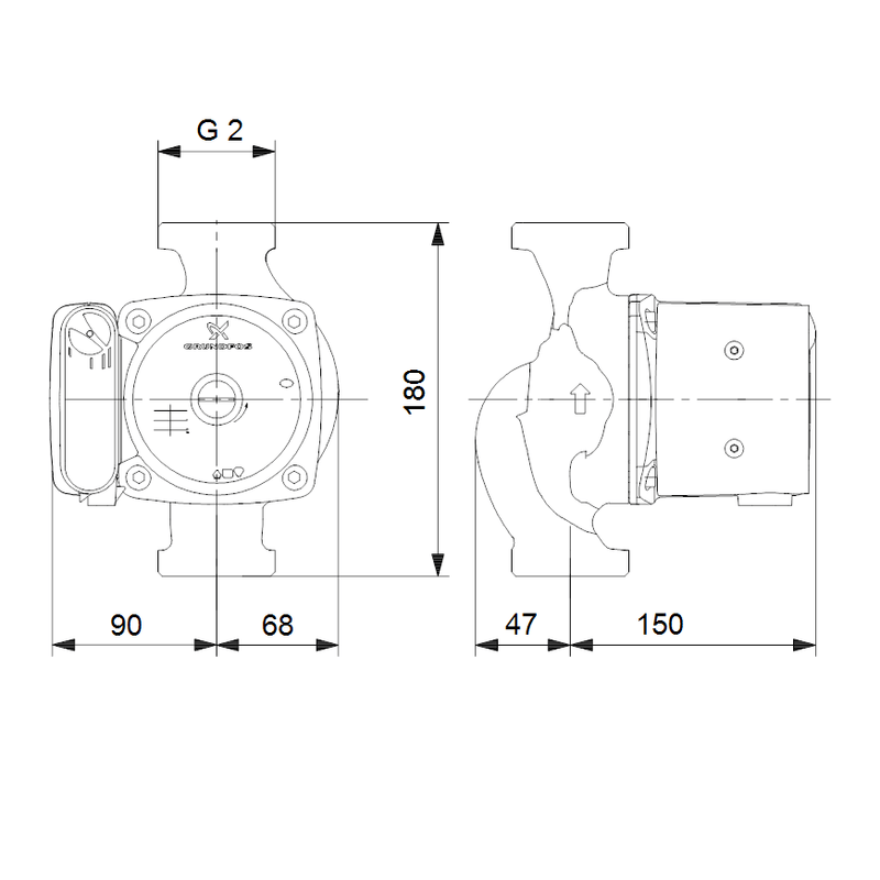 Grundfos UPS 32-100N 180M 98057249 NIRO 1x230V 50H