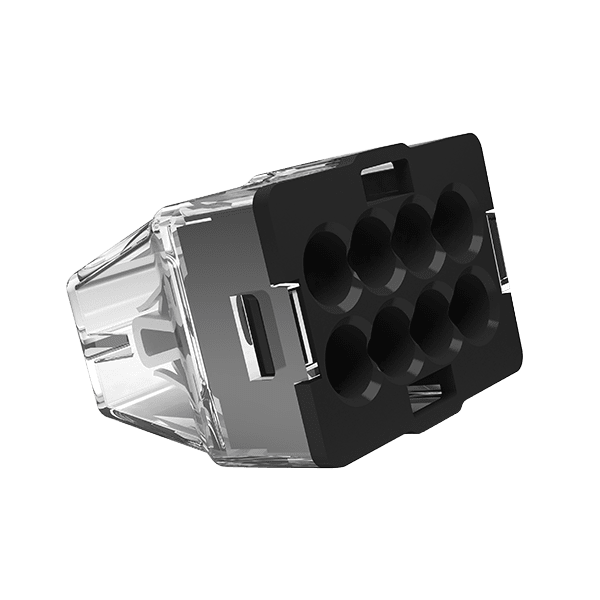 Q-NECT 24A 450V 8 Port Push-In Wire Connector Black - Pack of 50