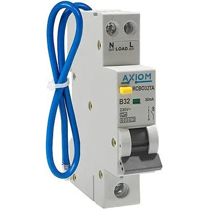 Axiom RCBO32TA 32A 30mA Compact RCBO Type A SP B Curve