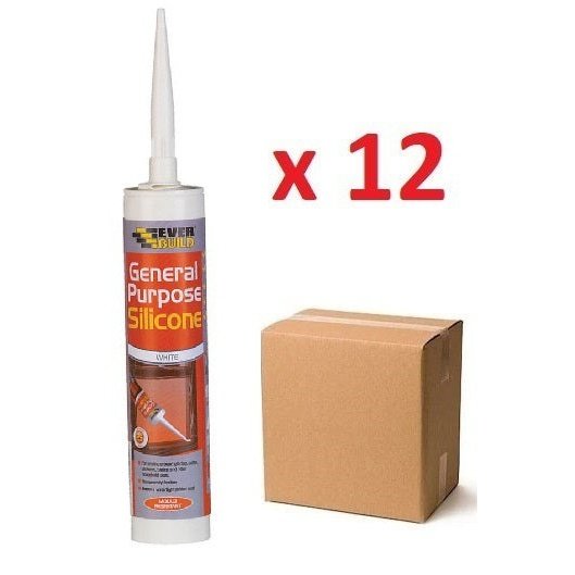Everbuild General Purpose Silicone White 280ml x 12Pc