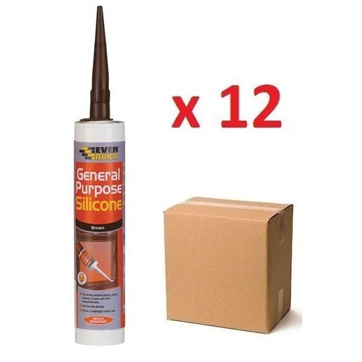 Everbuild General Purpose Silicone Brown 280ml x 12Pc