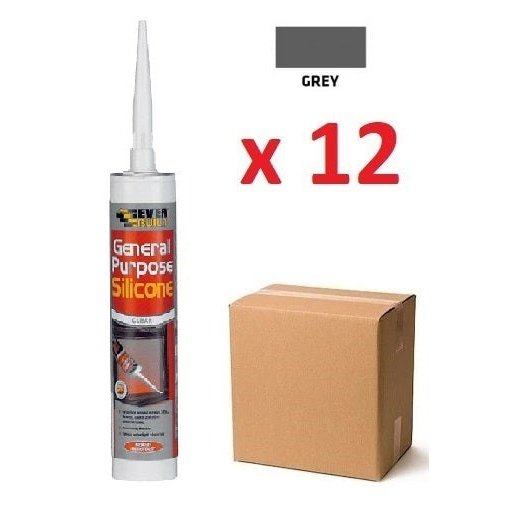 General Purpose Silicone Grey 290ml x 12Pc