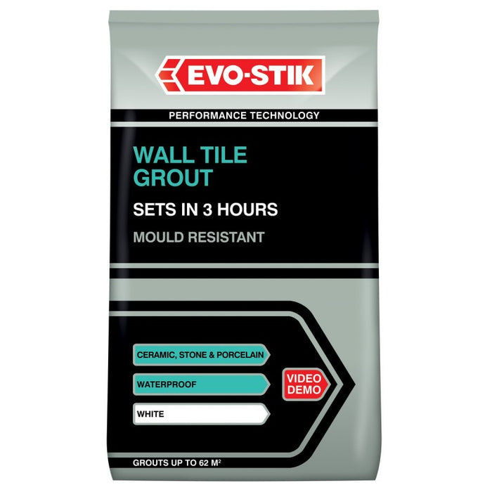 Evo-Stik Wall Tile Grout White 1.5Kg