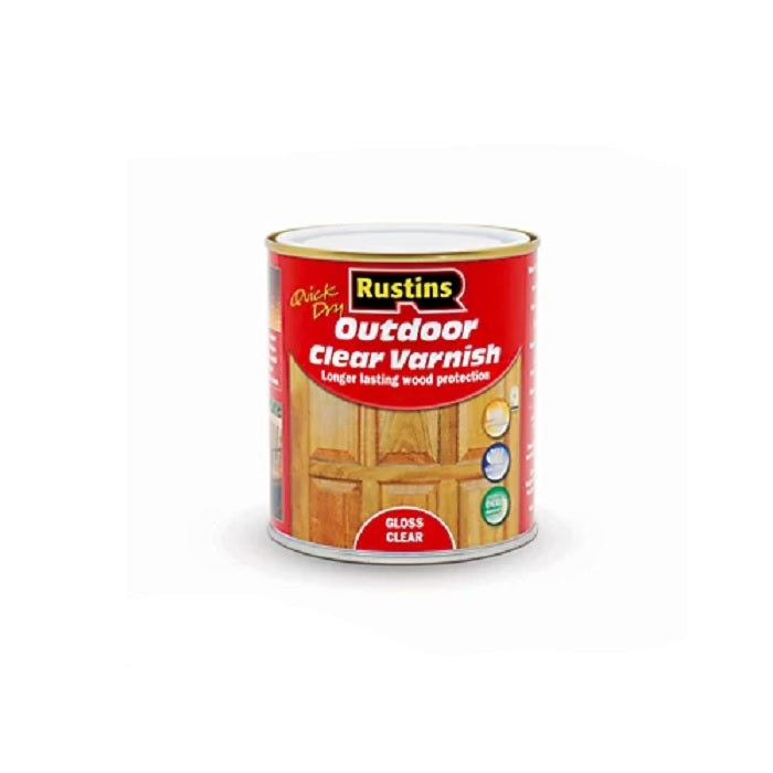 Rustins Quick Dry Outdoor Varnish Gloss - Clear 500ml