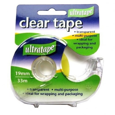 Ultratape 19mm x 33m Clear Tape 1roll + Disp UL Card