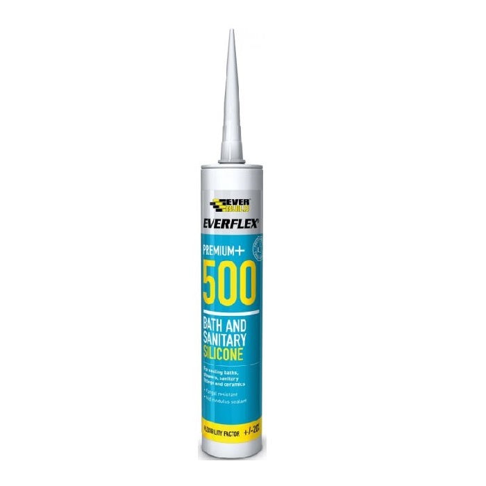 Everbuild Everflex 500 Bath and Sanitary Silicone Sealant Ivory 300ml