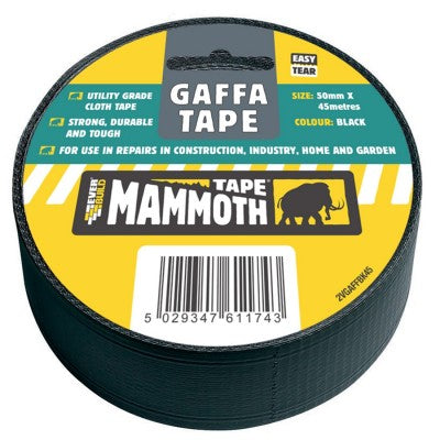 Everbuild Mammoth Reinforced Gaffa Tape Black 50mm x 45M