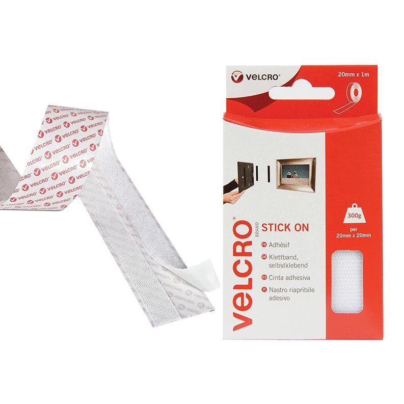 Velcro Heavy Duty Stick-On 20mmx100Cm