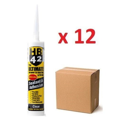 HB42 Ultimate Sealant/Adhesive Clear 290ml x 12Pcs