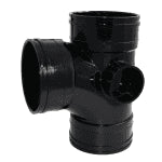Aquaflow 92° Triple Socket Branch 110mm Black