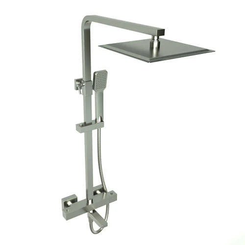 Kartell Pure Thermostatic Bar Shower with Rigid Riser & Bath Filler Spout - Chrome