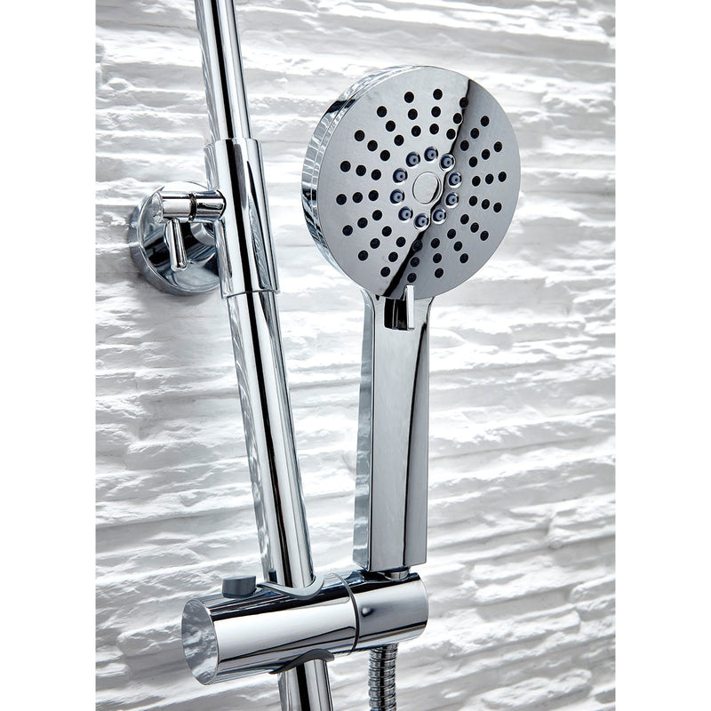 SCUDO Serena Chrome Round Rigid Riser Shower Set