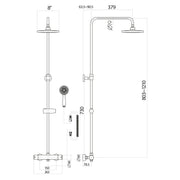 SCUDO Serena Chrome Round Rigid Riser Shower Set
