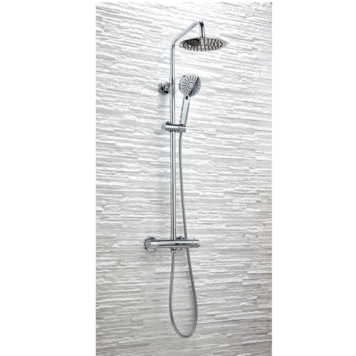 SCUDO Serena Chrome Round Rigid Riser Shower Set