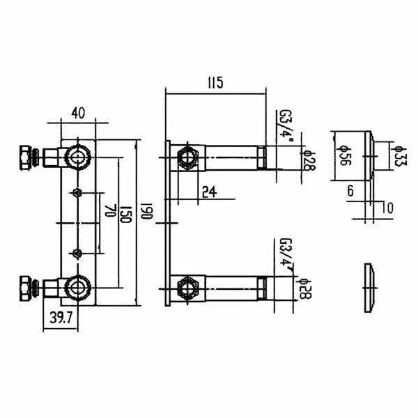Fast Fix Bracket for Shower Valves 150mm