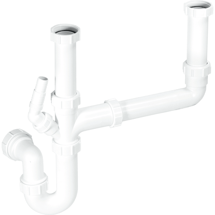 McAlpine Double & 1 1/2 Double Bowl Sink trap Kit White 40mm SK2
