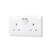 Thrion Slimline White 2G 13A DP Switched Socket