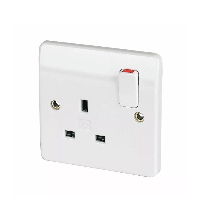 MK 1G Switched Socket 13A - White