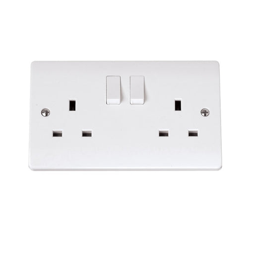 Click Curva 13A 2 Gang Switched Socket Outlet