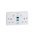 Knightsbridge 13A RCD Switched Socket, 2 Gang, White