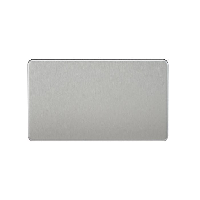 Knightsbridge 2G Blanking Plate - Brushed Chrome
