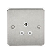 Knightsbridge 5A Unswitched Socket - Brushed Chrome with White Insert