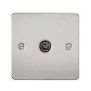 Knightsbridge TV Outlet non-isolated - Brushed Chrome