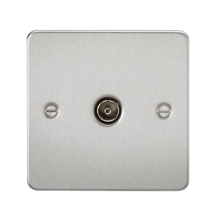 Knightsbridge TV Outlet non-isolated - Brushed Chrome