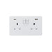 Knightsbridge 13A 2G SP Switched Socket with Dual USB A+C 5V DC 4.0A shared - Matt White with White Insert